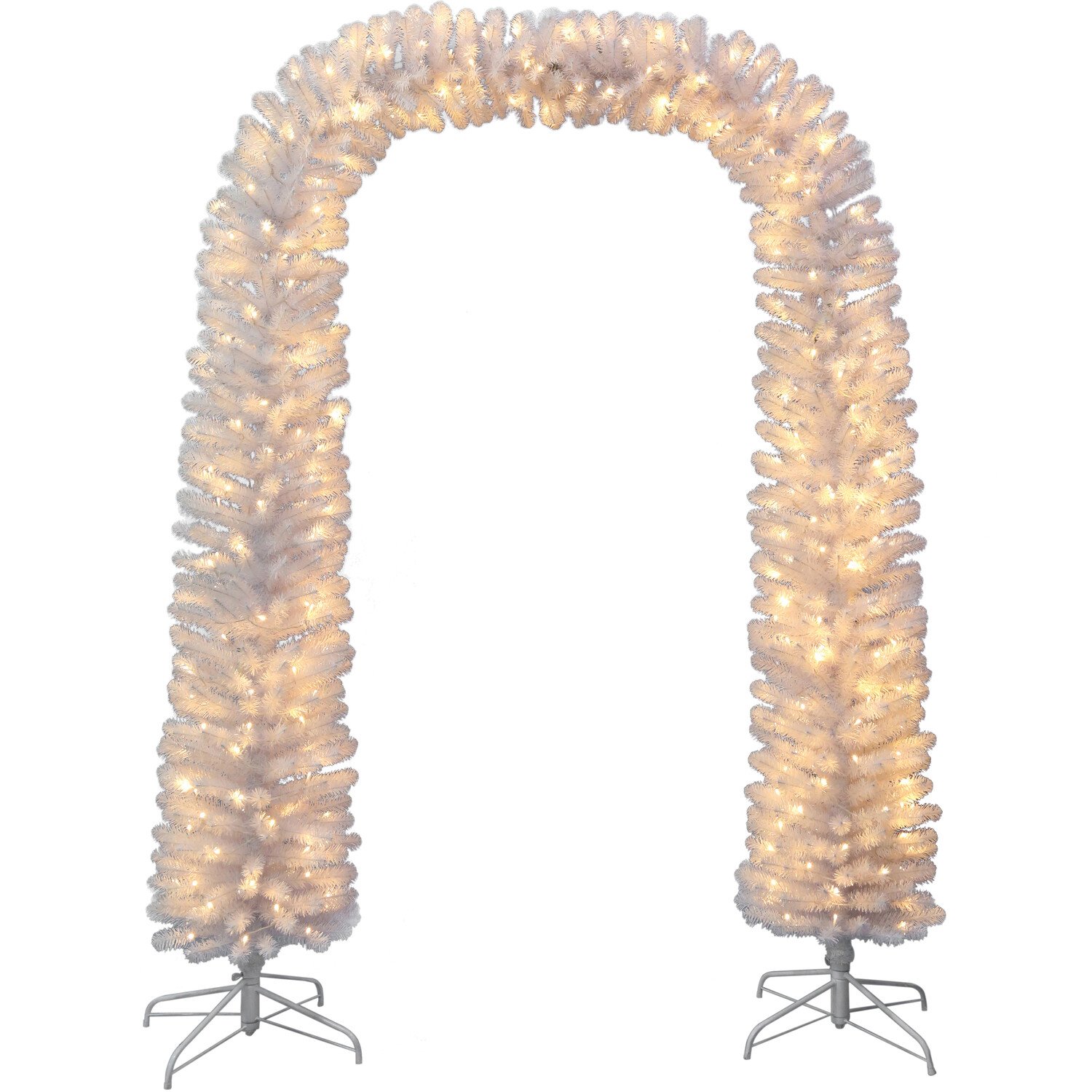 Pre Lit Tree Arch 8ft White  - White Image 1