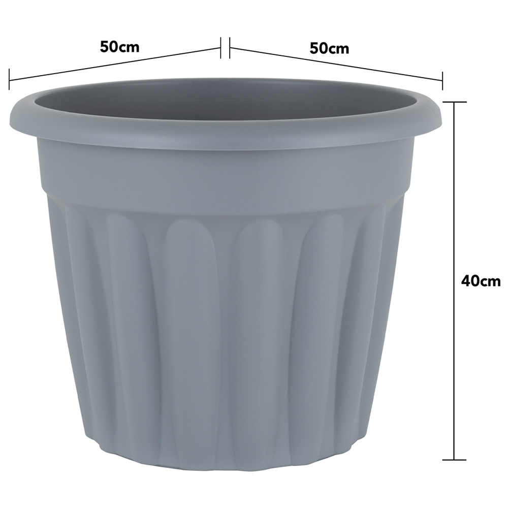 Wham Vista Upcycle Grey Recycled Plastic Round Planter 50cm 3 Pack Image 4