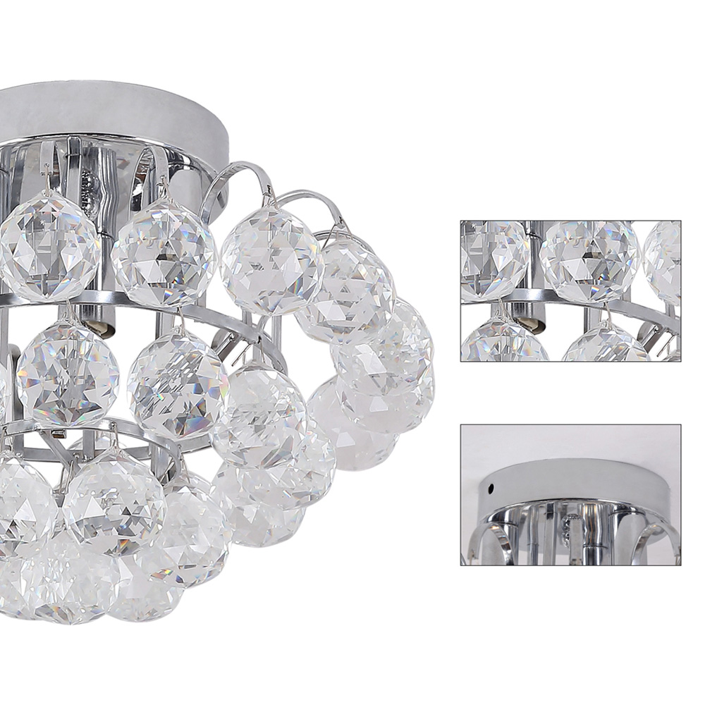 HOMCOM Crystal Ceiling Lamp Chandelier Image 3