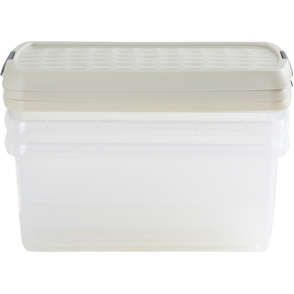 Wham Clip 10.5L Clear Stone and Slate Grey Rectangular Storage Box with Lid 3 Pack Image 5