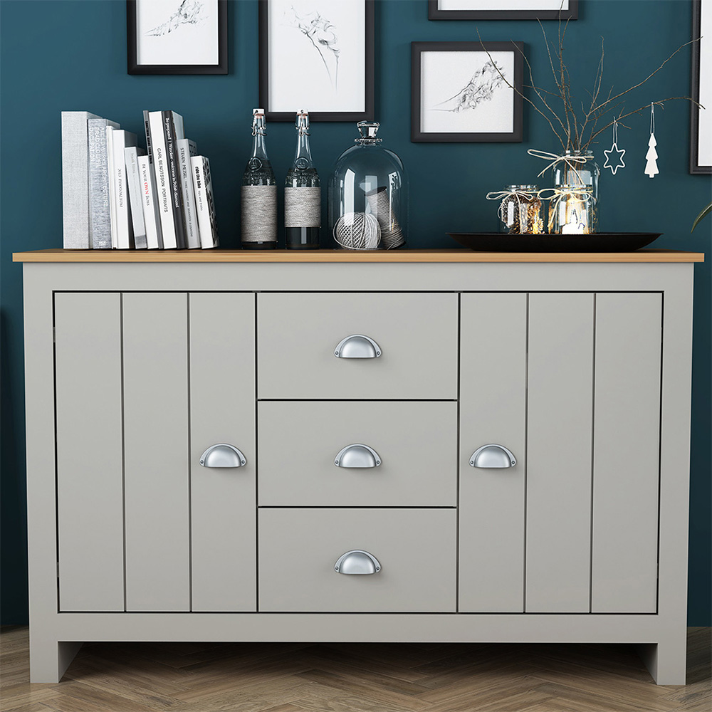 Lexington 2 Door 3 Drawer Grey Sideboard Image 1