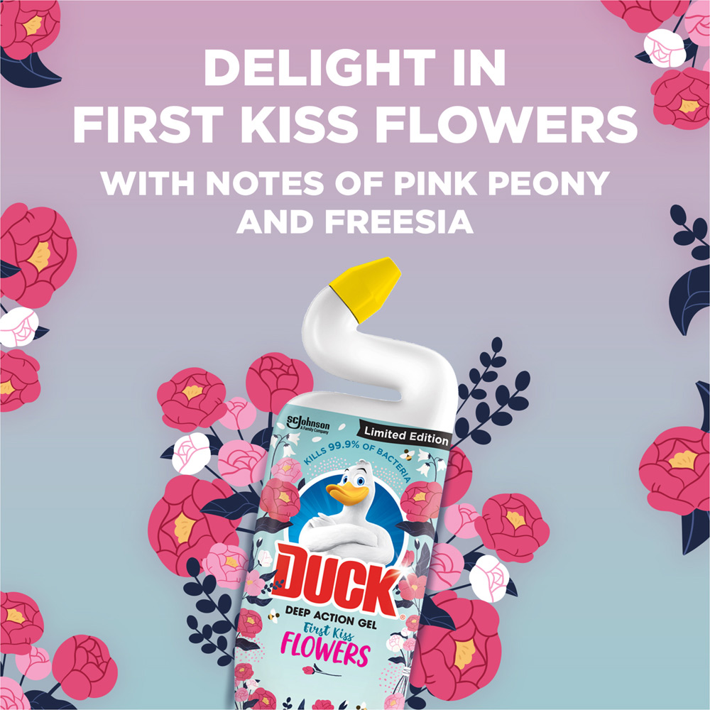 Duck First Kiss Flowers Deep Action Gel Toilet Cleaner 750ml Wilko