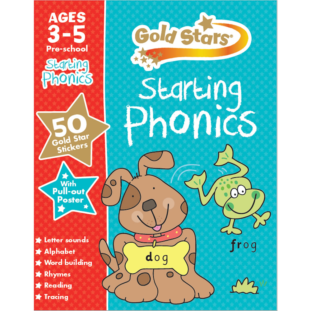 Gold Stars Starting Phonics Educational Workbook Pre-School Ages 3-5 Years Image