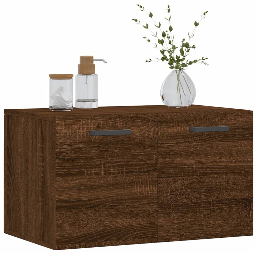 vidaXL Single Door Brown Oak Wall Mounted Cabinet Image 3