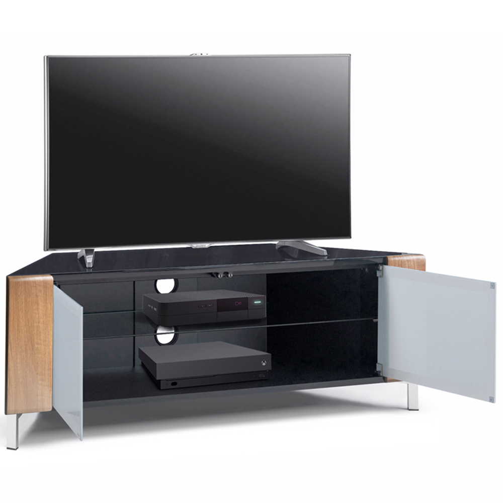 MDA Designs Corvus 2 Door Black Oak and White TV Cabinet Image 6