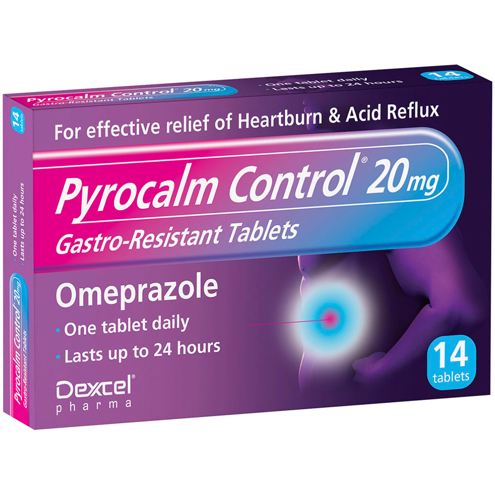 Dexcel Pharma Pyrocalm Control 20mg Gastro-Resistant Tablets 14 Pack Image