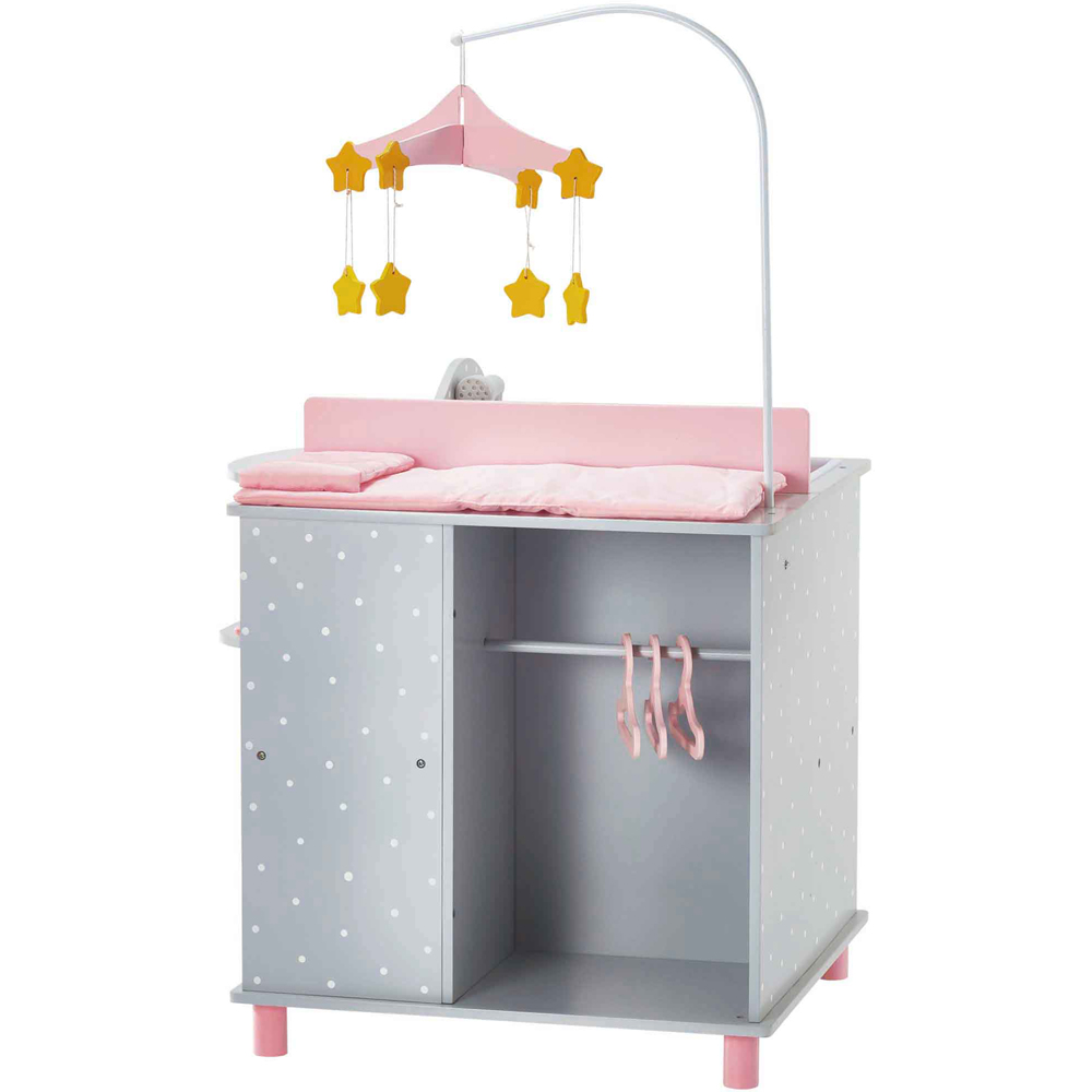 Teamson Kids Olivia's Little World Grey Polka Dots Princess Baby Doll Changing Station Image 3