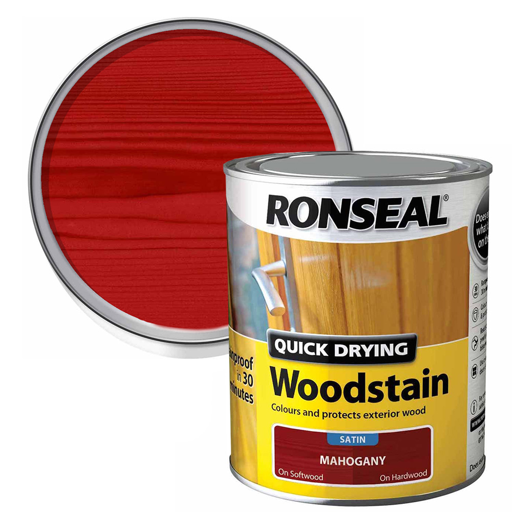 Ronseal Mahogany Quick Drying Woodstain 750ml Image 1