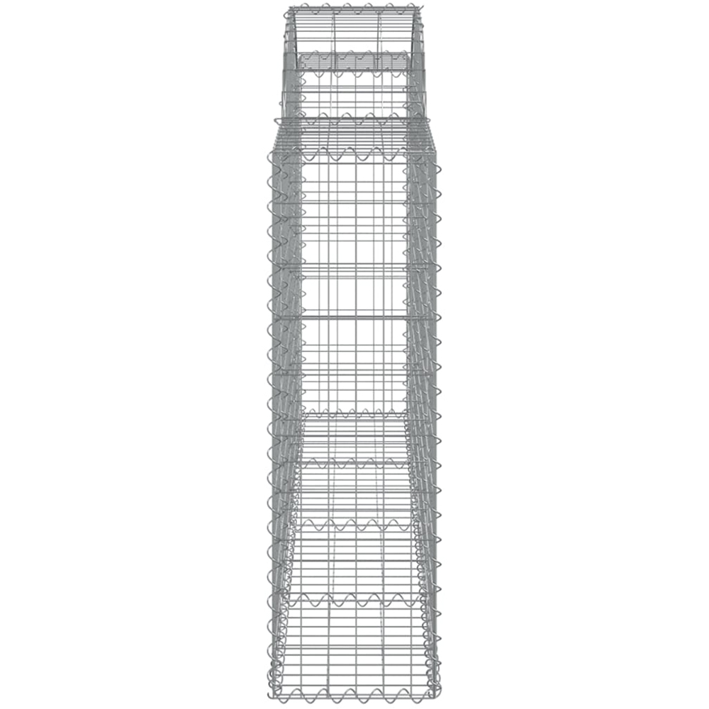 vidaXL Silver Galvanised Iron Arched Gabion Basket 200 x 30 x 100/120cm 40 Pack Image 3