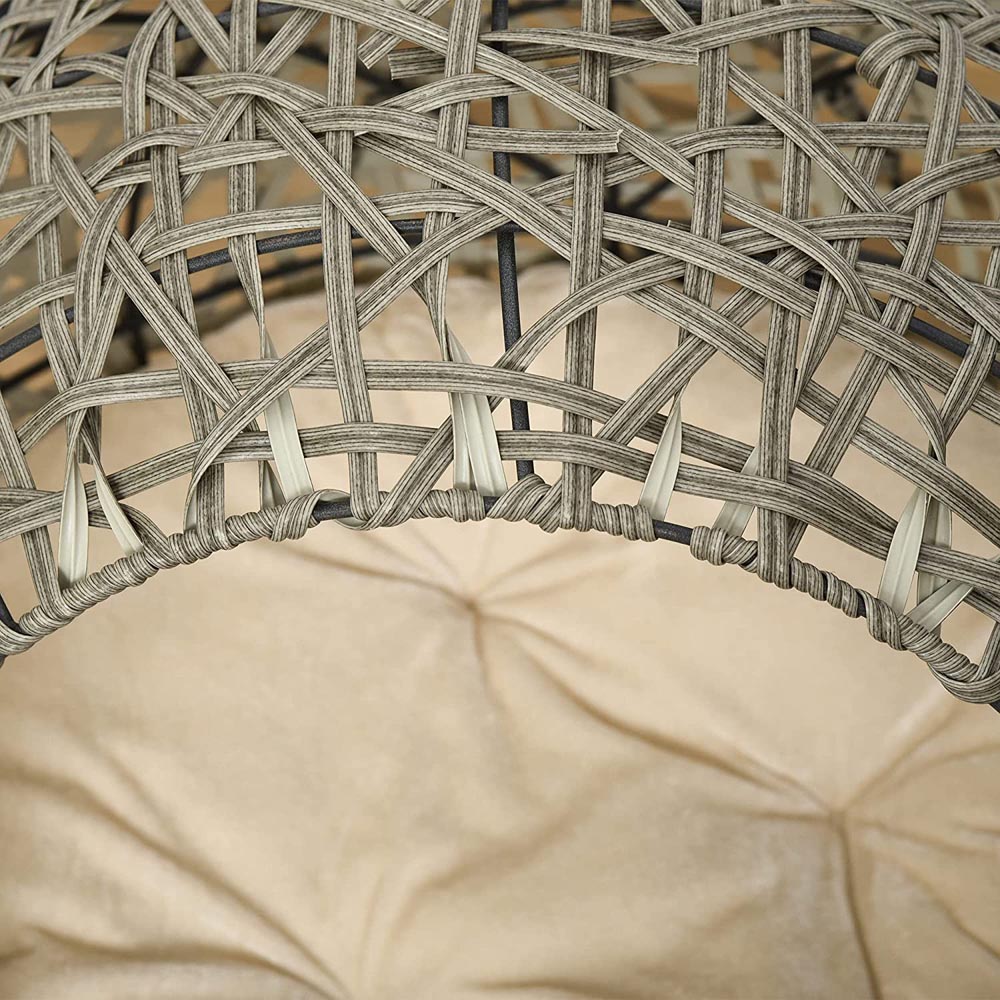 PawHut Woven Rattan Elevated Cat Bed Grey Image 4