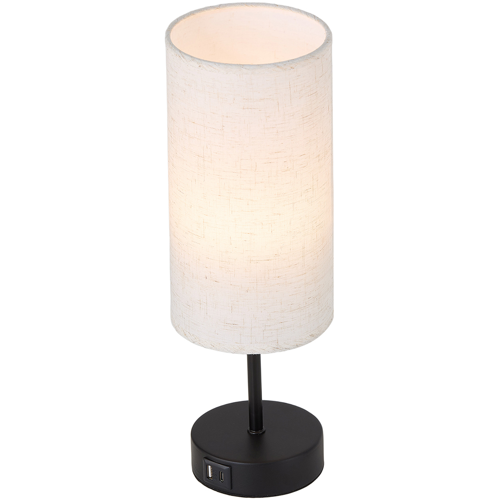 Living and Home RGB Black Cylindrical E27 Table Lamp with Remote Image 3