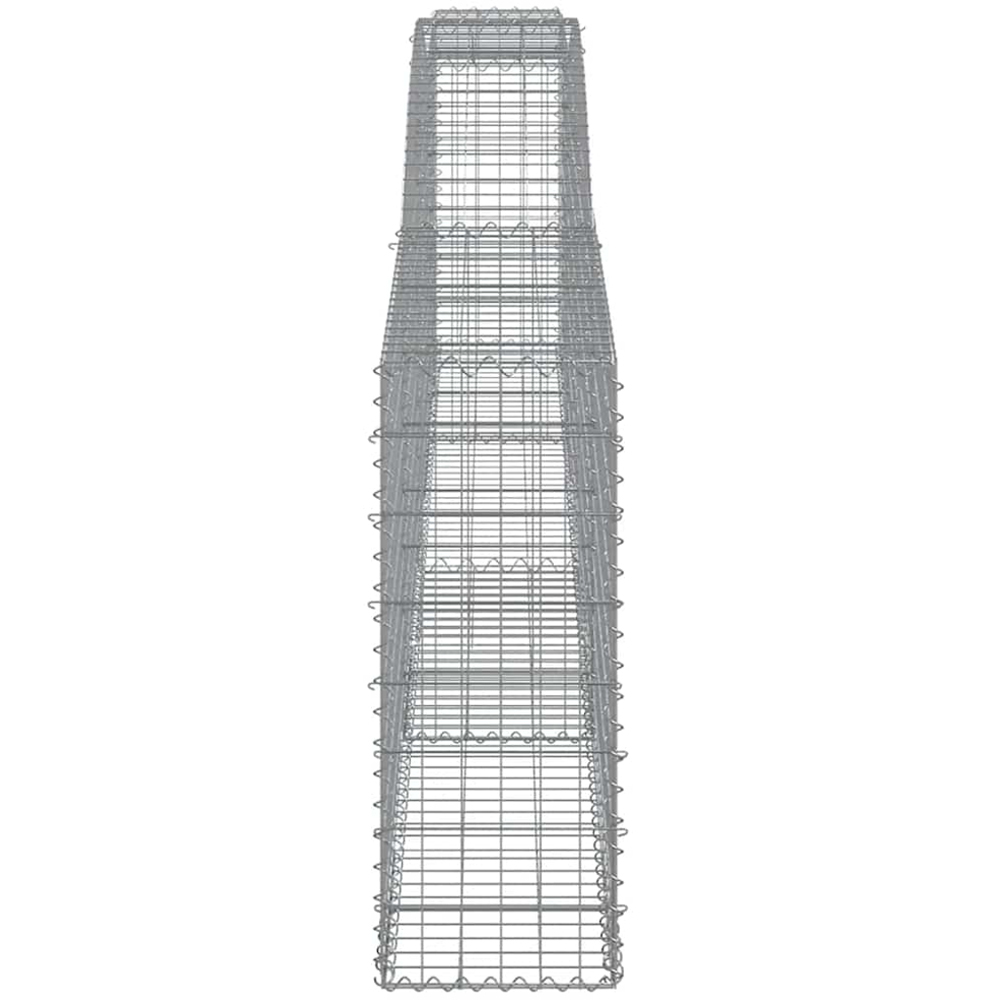 vidaXL Silver Galvanised Iron Arched Gabion Basket 80/100 x 30 x 400cm 6 Pack Image 3
