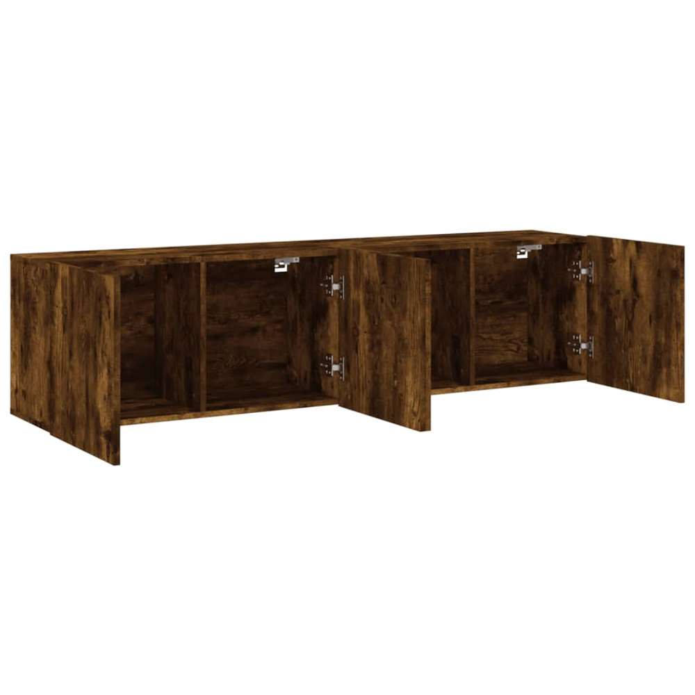 vidaXL 2 Door Smoked Oak Wall Mounted TV Cabinet Set of 2 Image 6
