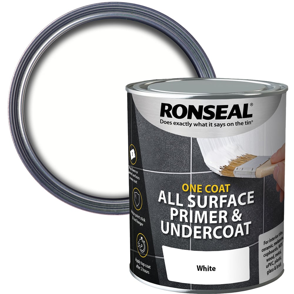 Ronseal All Surface White One Coat Primer & Undercoat 750ml Image 1
