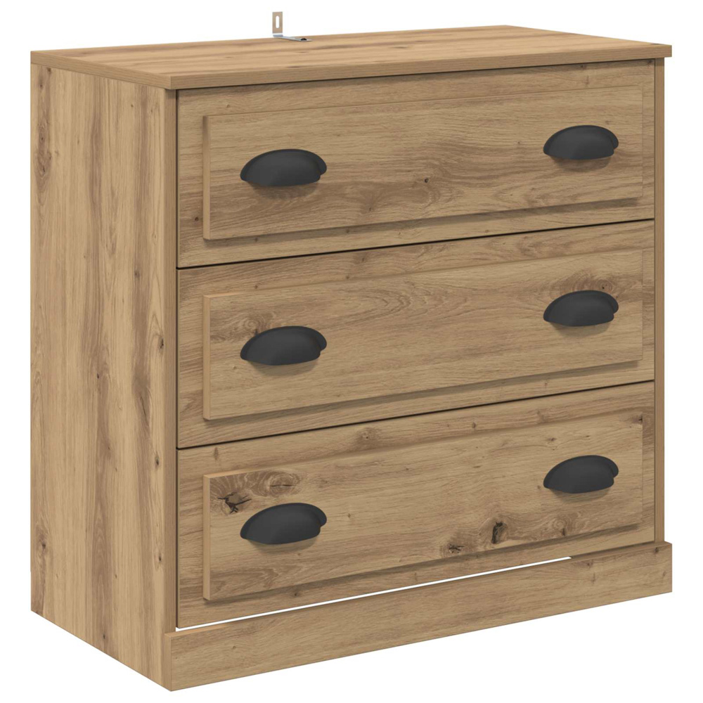 vidaXL 4 Door 3 Drawer Artisan Oak Modern Sideboard Set of 3 Image 6