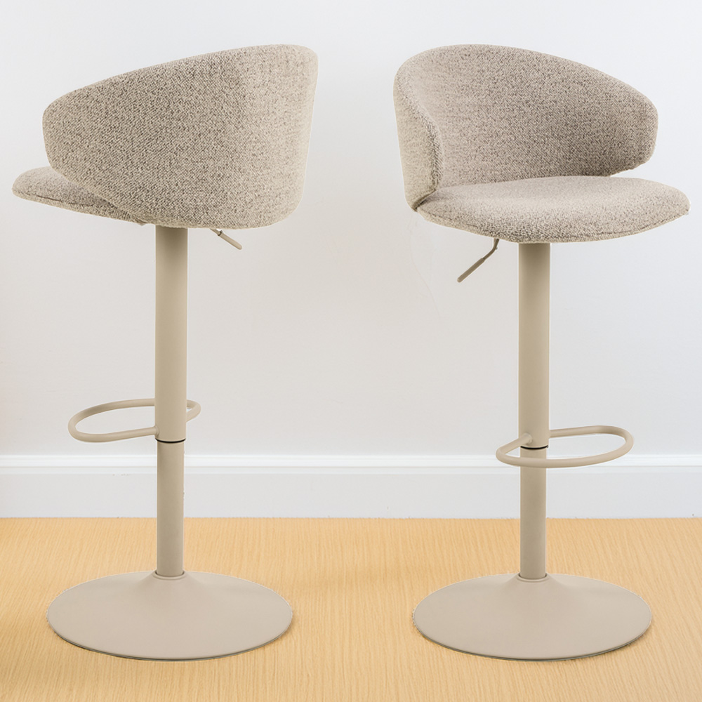 Florence Ella Beige Swivel Bar Stool Set of 2 Image 1