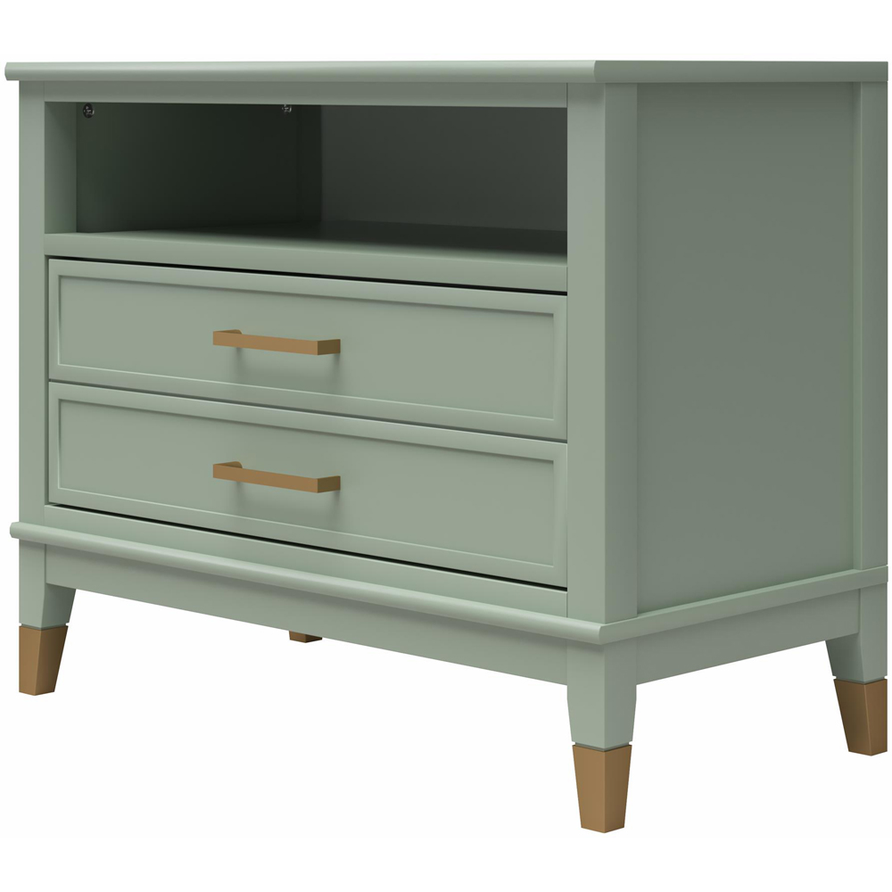 Dorel Westerleigh Single Drawer Single Shelf Pale Green Wide Nightstand Image 5