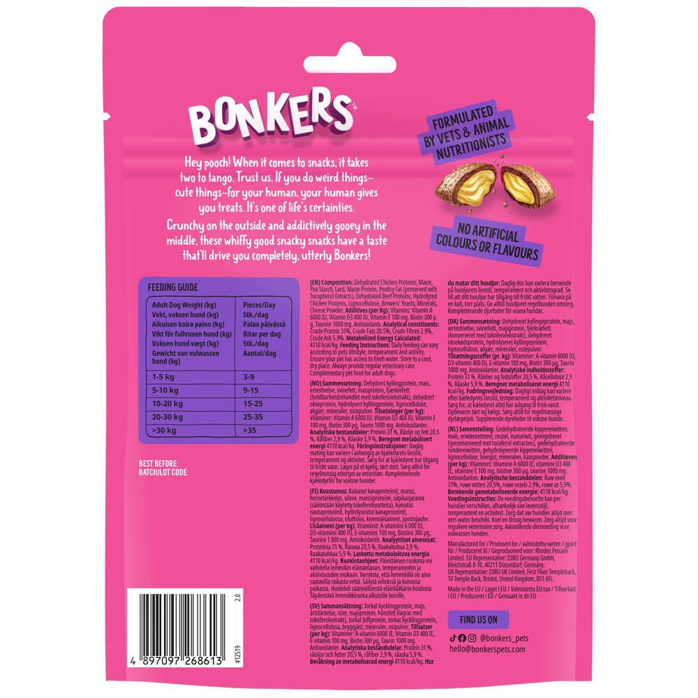 Bonkers Beef Lovers Flavour Dog Treats 150g Image 2