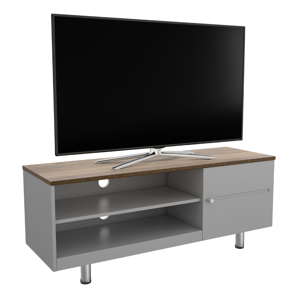 AVF Whitesands Single Door 2 Shelf Satin Grey TV Unit Image 3