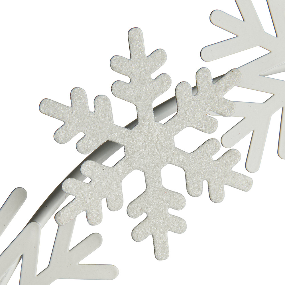Wilko Frost White Metal Snowflake Wreath Image 3