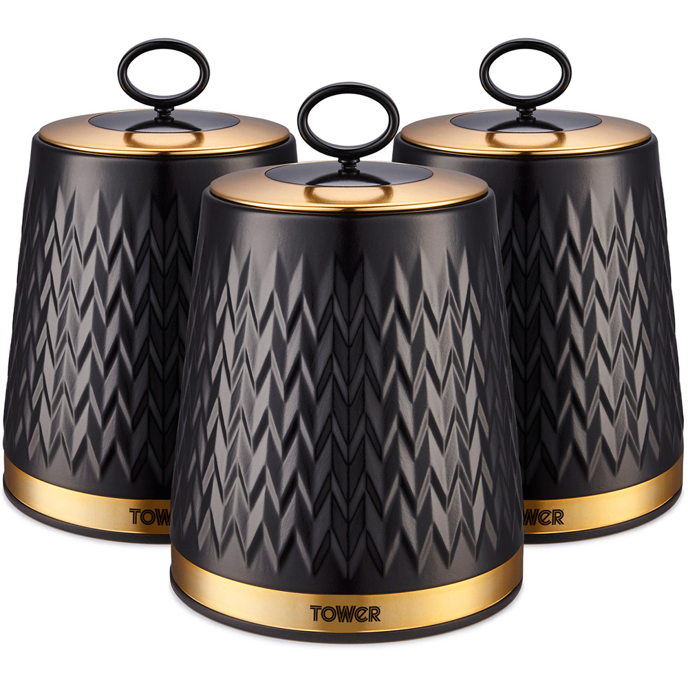 Tower Empire Black Canister 3 Pack Image 1