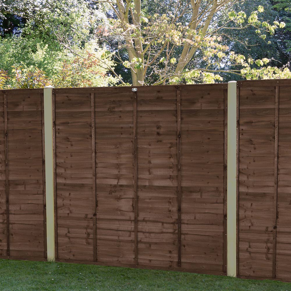 Forest Garden 6 x 5'6ft Overlap Brown Fence Panel Image 1
