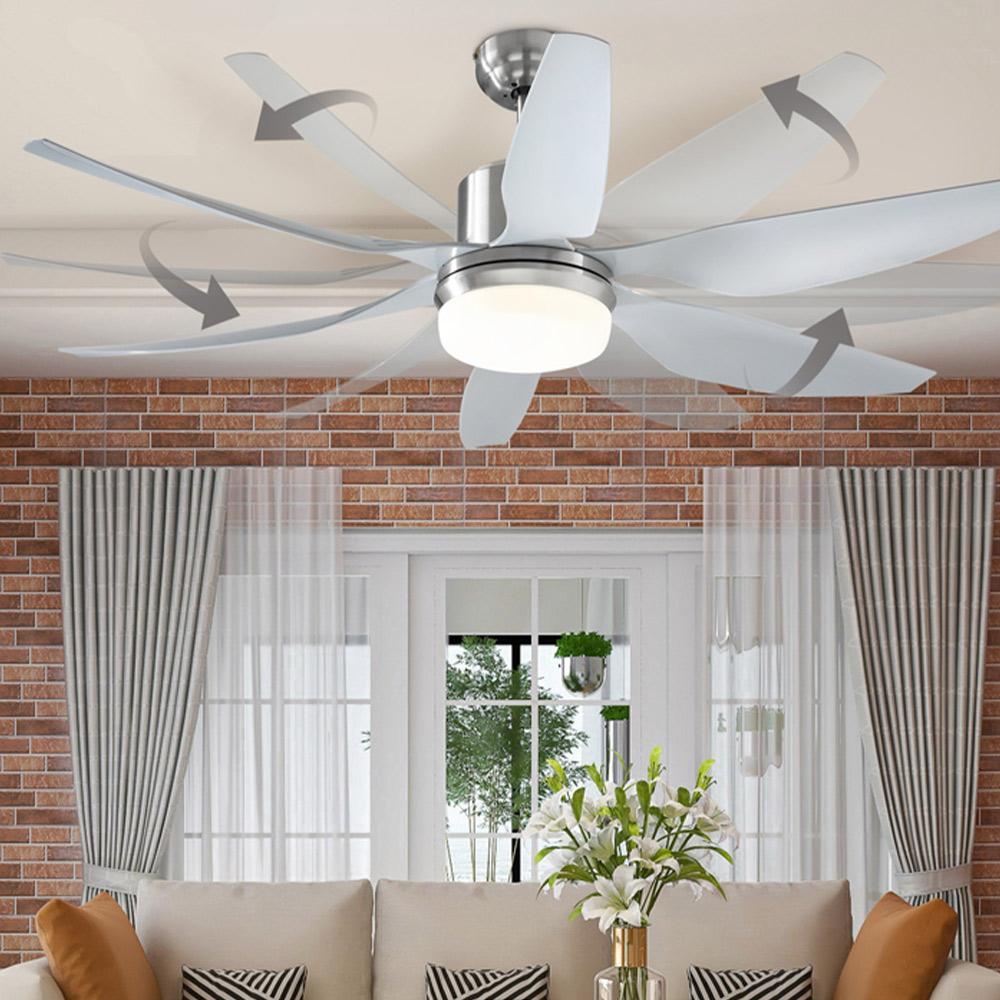 HOMCOM Grey Reversible Ceiling Fan with Light Image 5