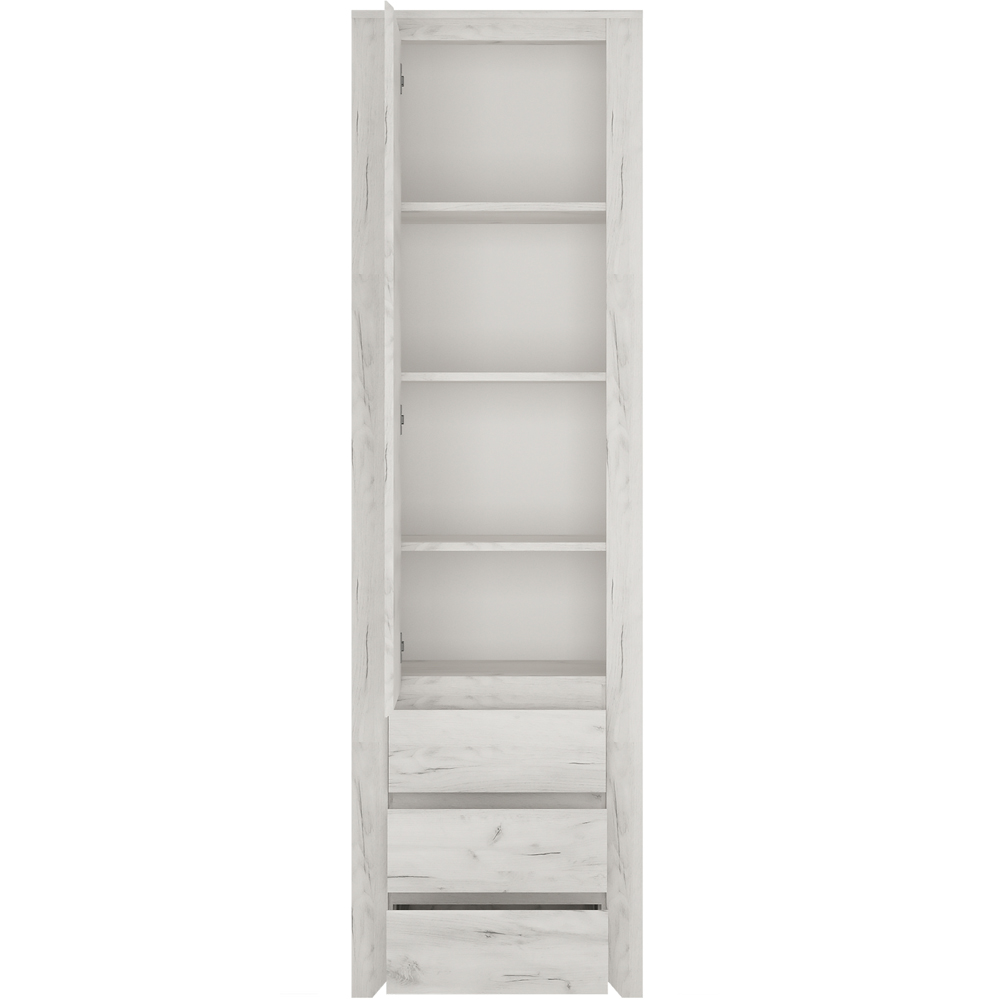 Florence Angel 3 Drawer 4 Shelf Tall Narrow Cupboard Image 4