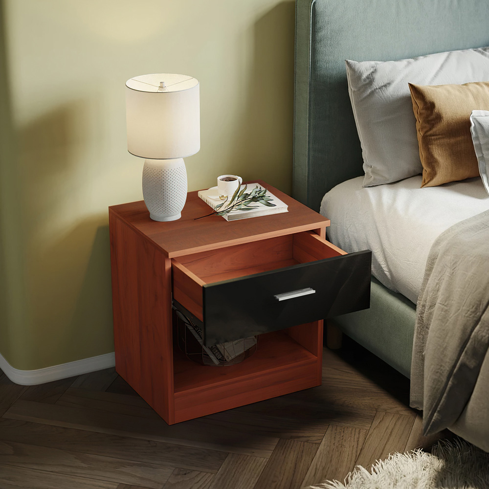 Brooklyn 3 Piece Walnut and Black High Gloss Bedroom Furniture Set Image 6