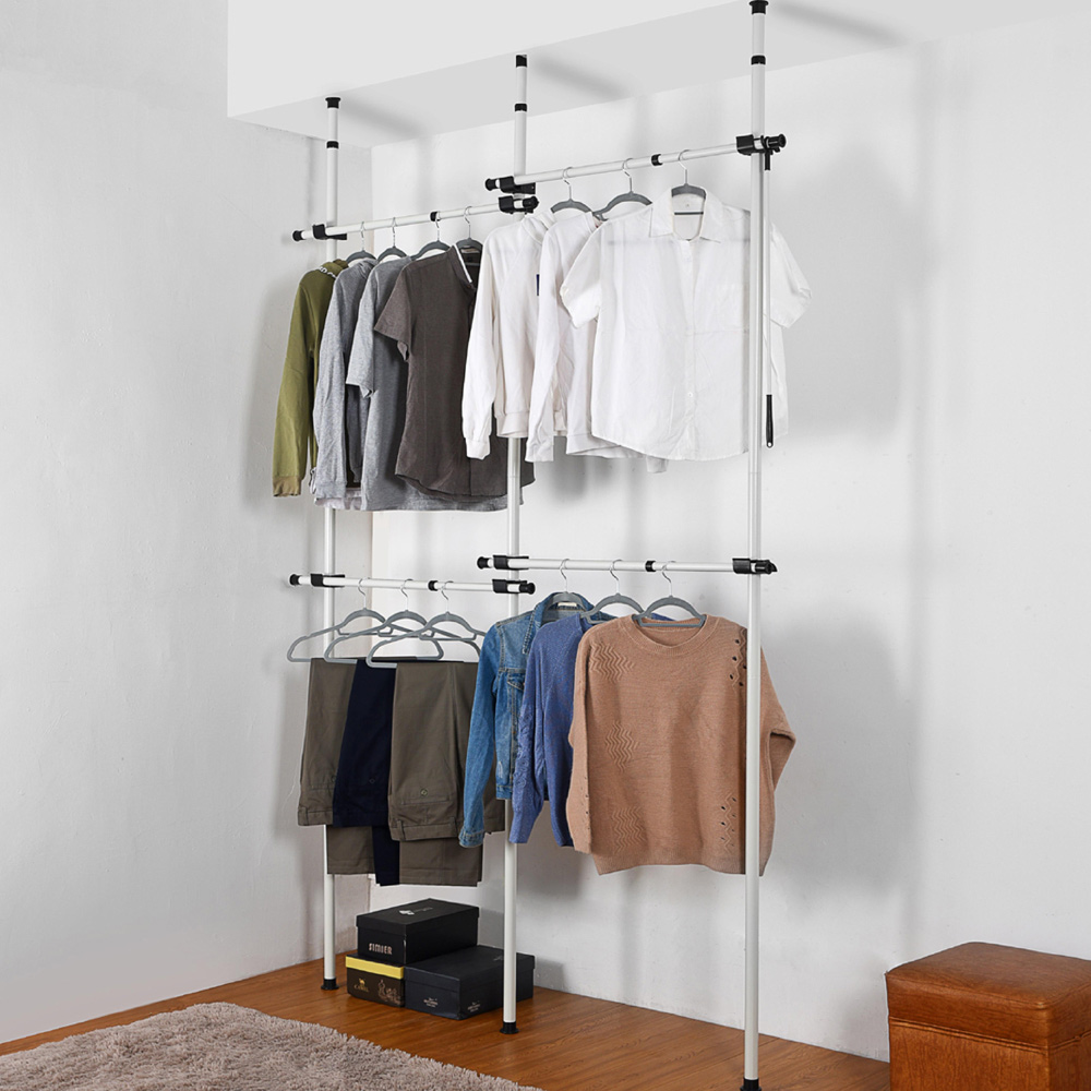 House of Home Telescopic 2-Tier Double Clothes Rail Image 4