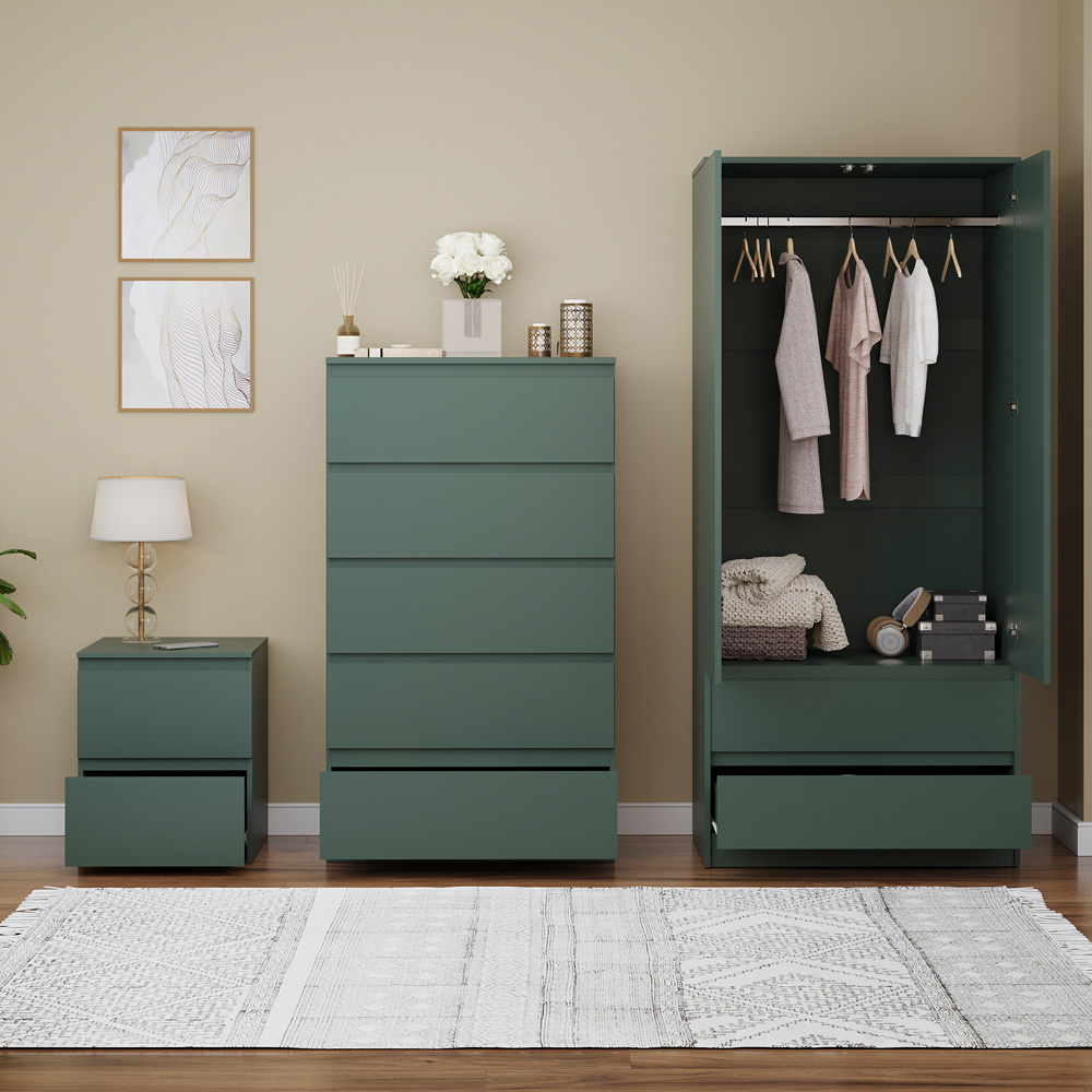 Vida Designs Denver Green 3 Piece Bedroom Furniture Set Image 2