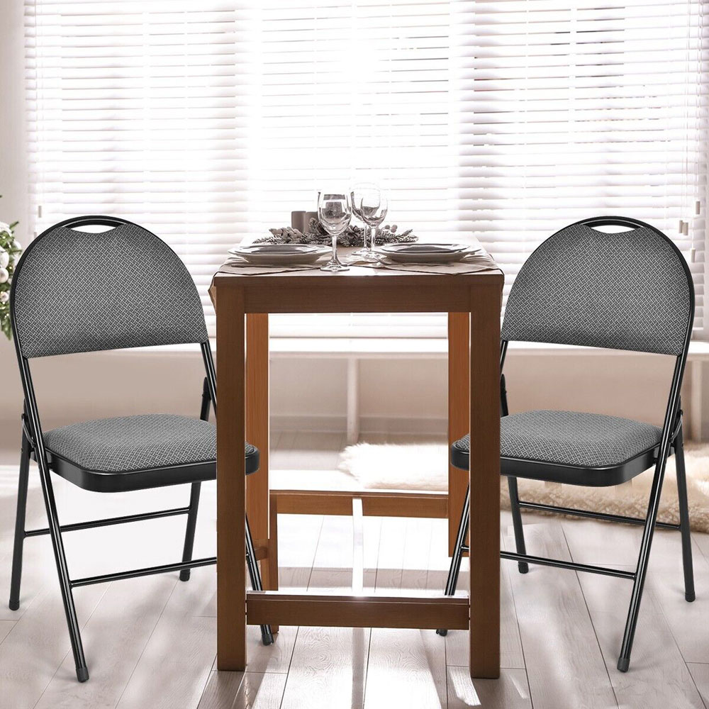 Costway Set of 6 Grey Foldable Dining Chairs Image 4