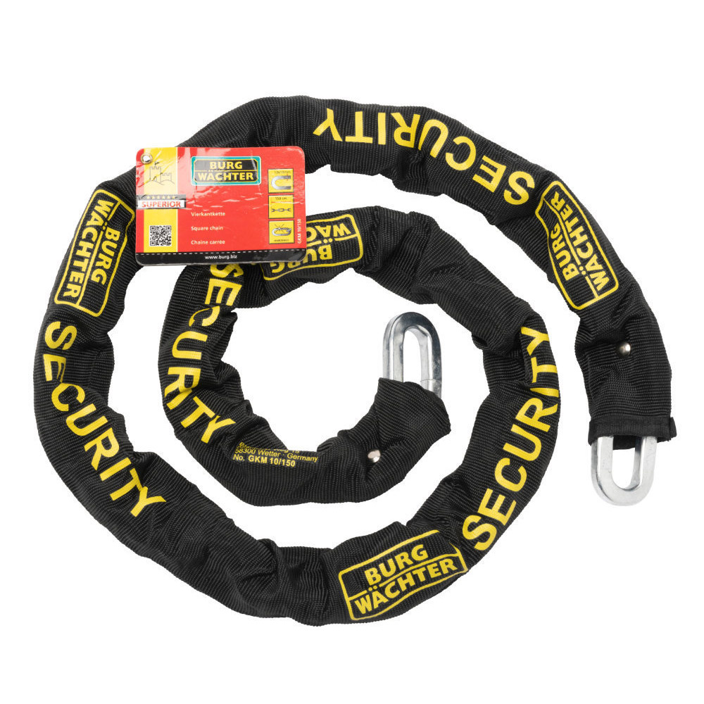 Burg-Wachter 1m Sold Secure Gold Bike Chain and Lock Kit Image 2