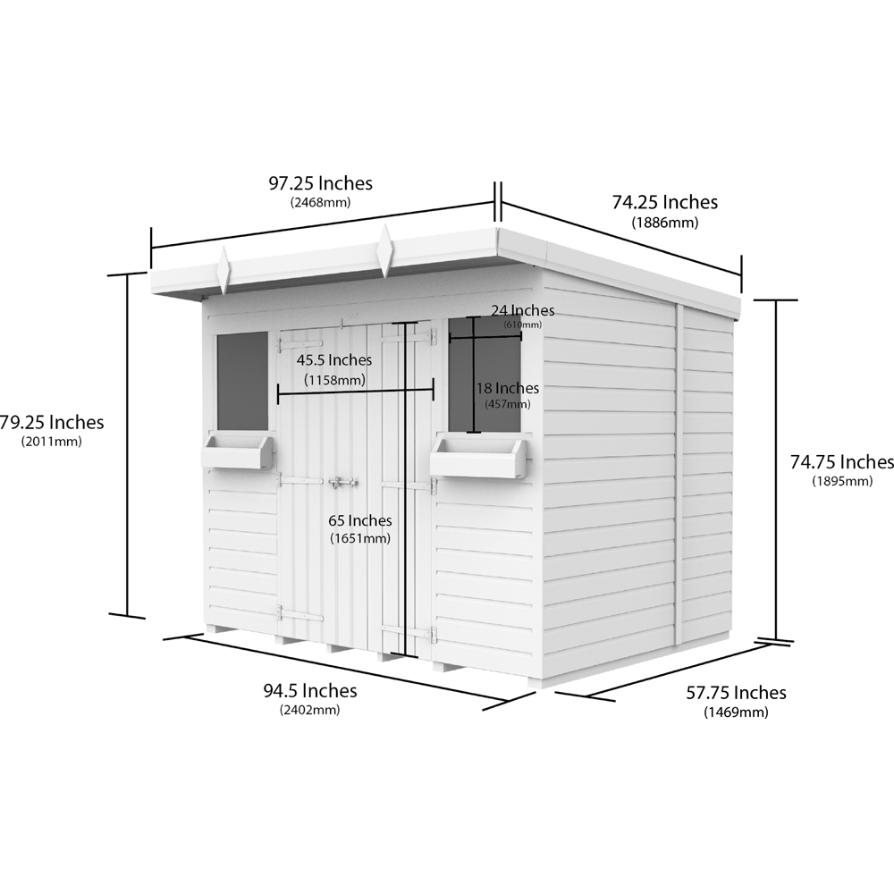 DIY Sheds 8 x 5ft Tongue and Groove Timber Pent Summer Garden Shed Image 8