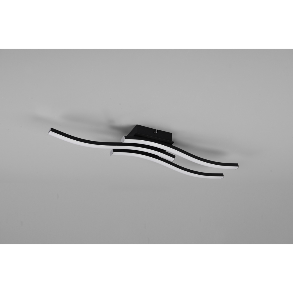 TRIO Route Matt Black 2 Light LED Ceiling Light Image 4