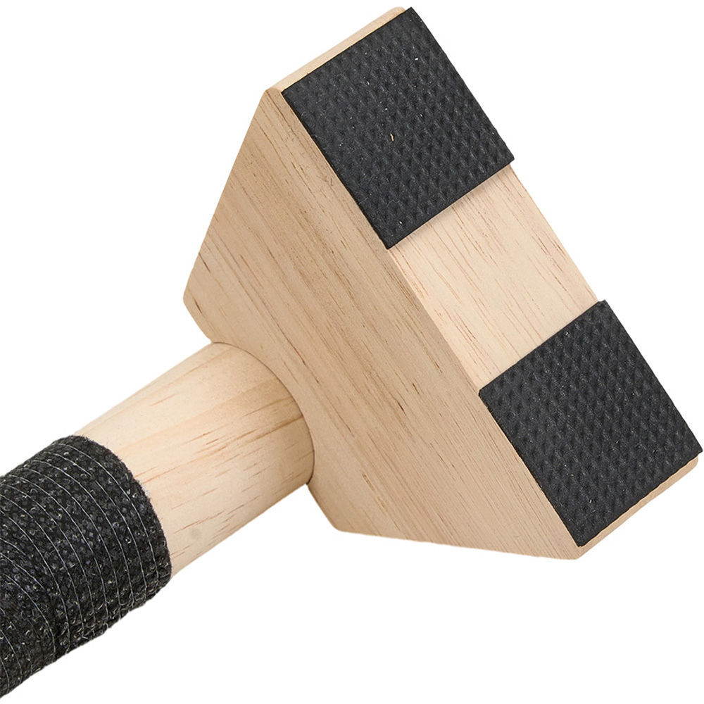 H&O Direct Natural and Black Wooden Portable Non-Slip Push Up Bar 2 Pack Image 5