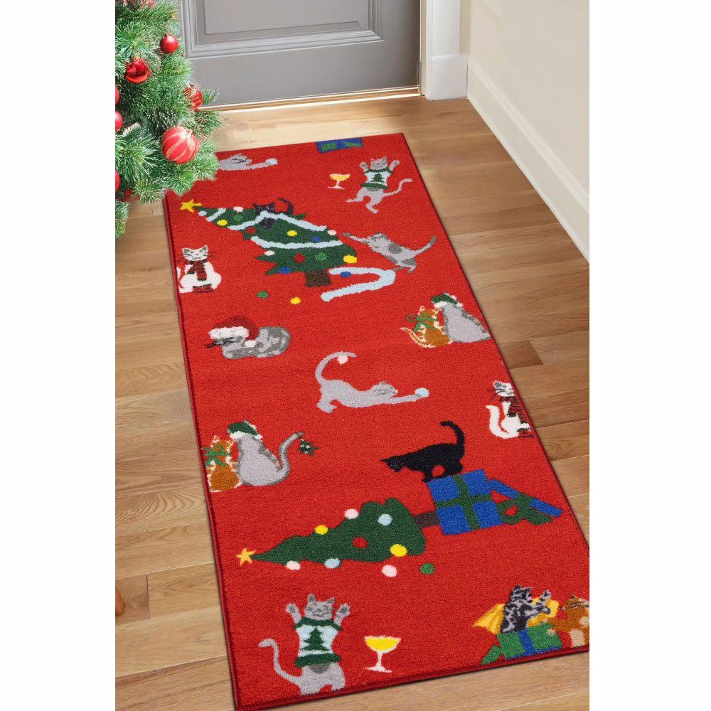 Melrose Festive Cats Christmas Design Runner Image 2