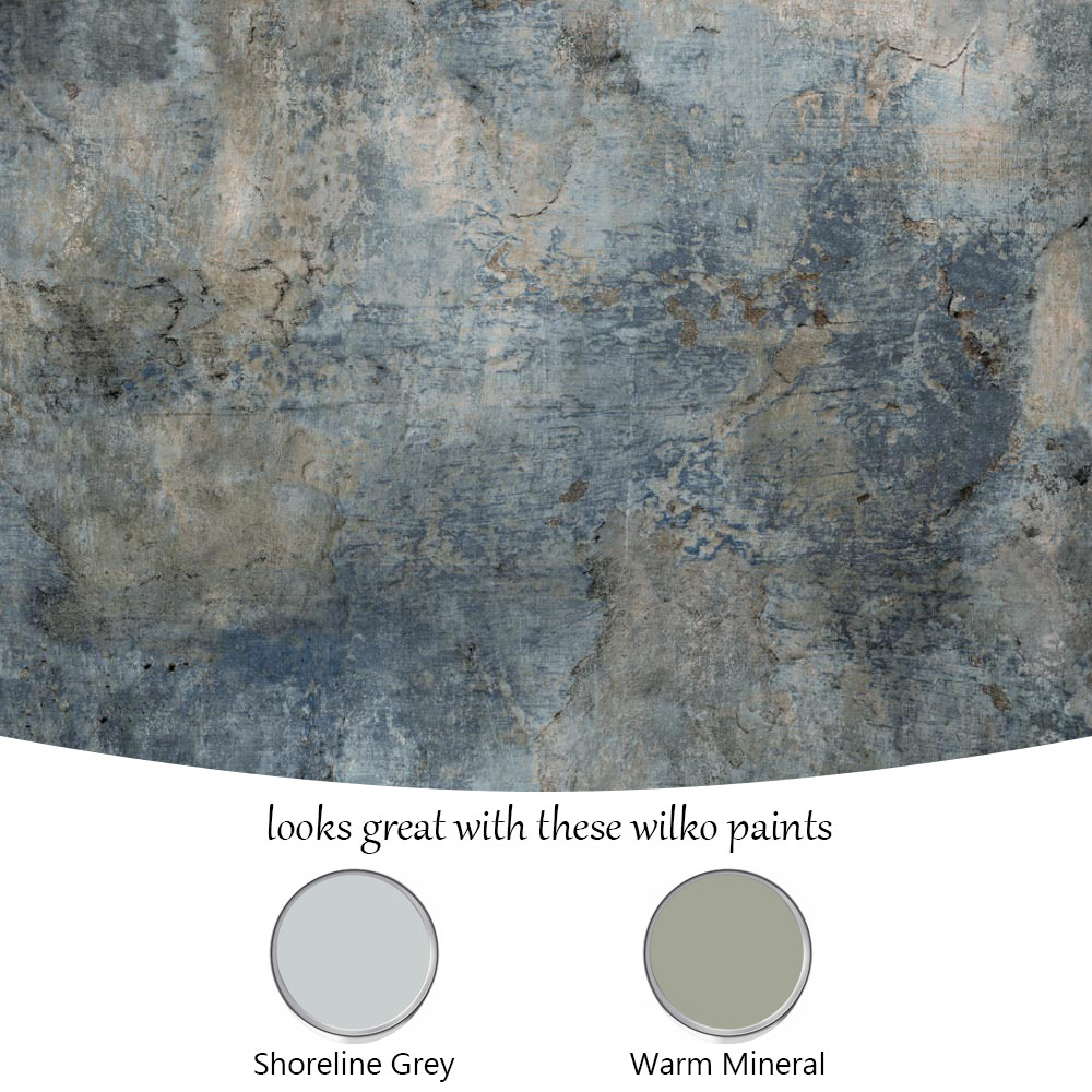 Grandeco Plaster Patina Castello Navy Wallpaper by Paul Moneypenny Image 4