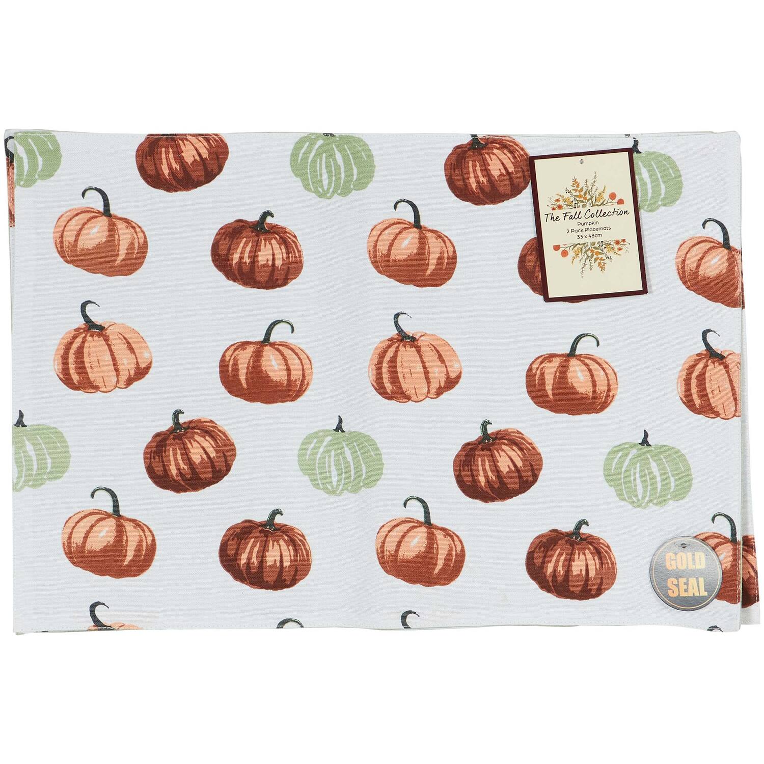 Pack of 2 Pumpkin Placemats - White Image 1