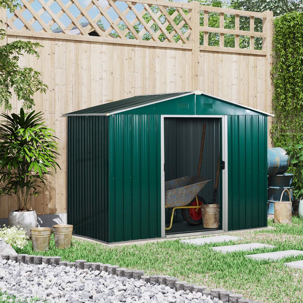 Outsunny 5.7 x 7.7ft Apex Sliding Door Tool Shed Image 2