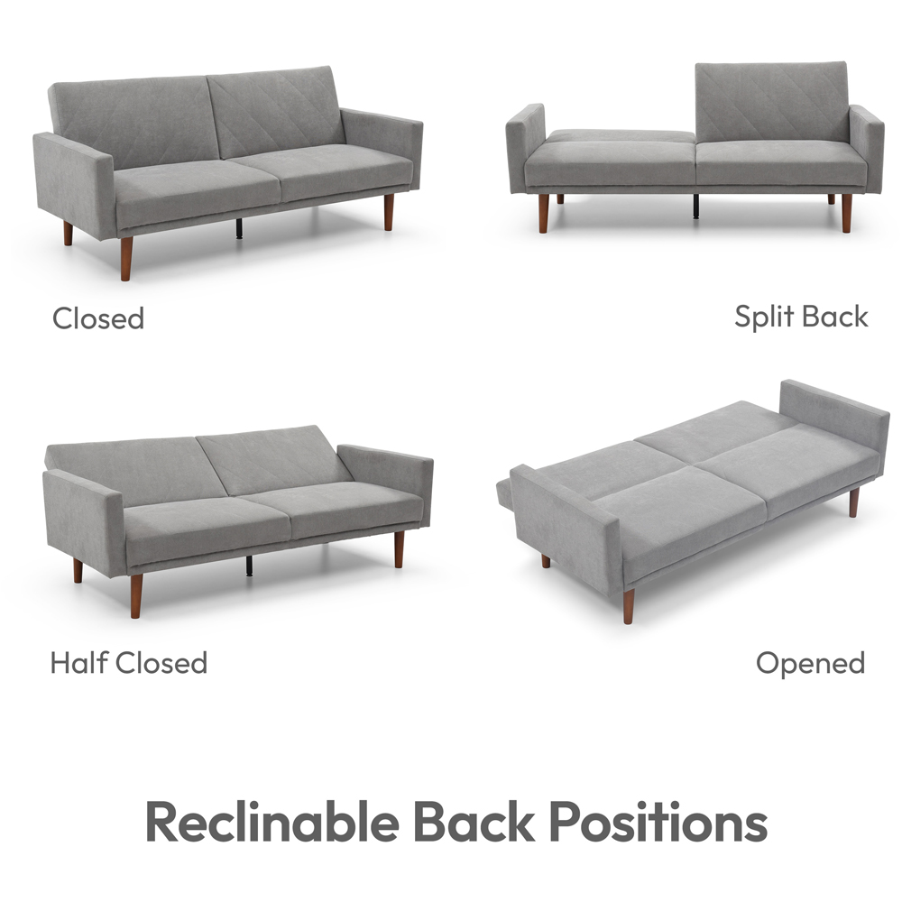 Shankar Relax 3 Seater Mustard Linen Effect Sofa Bed Image 6