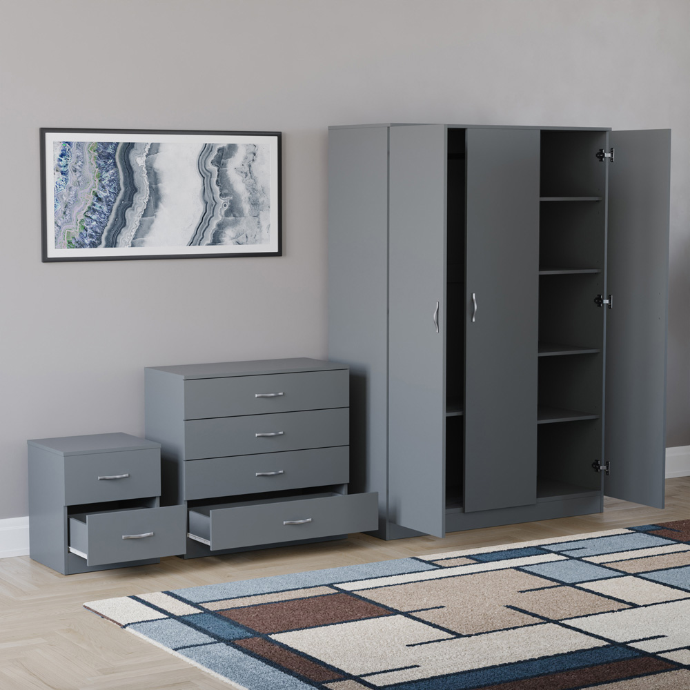 VIDA DESIGNS Riano Grey 3 Piece Bedroom Furniture Set Image 4