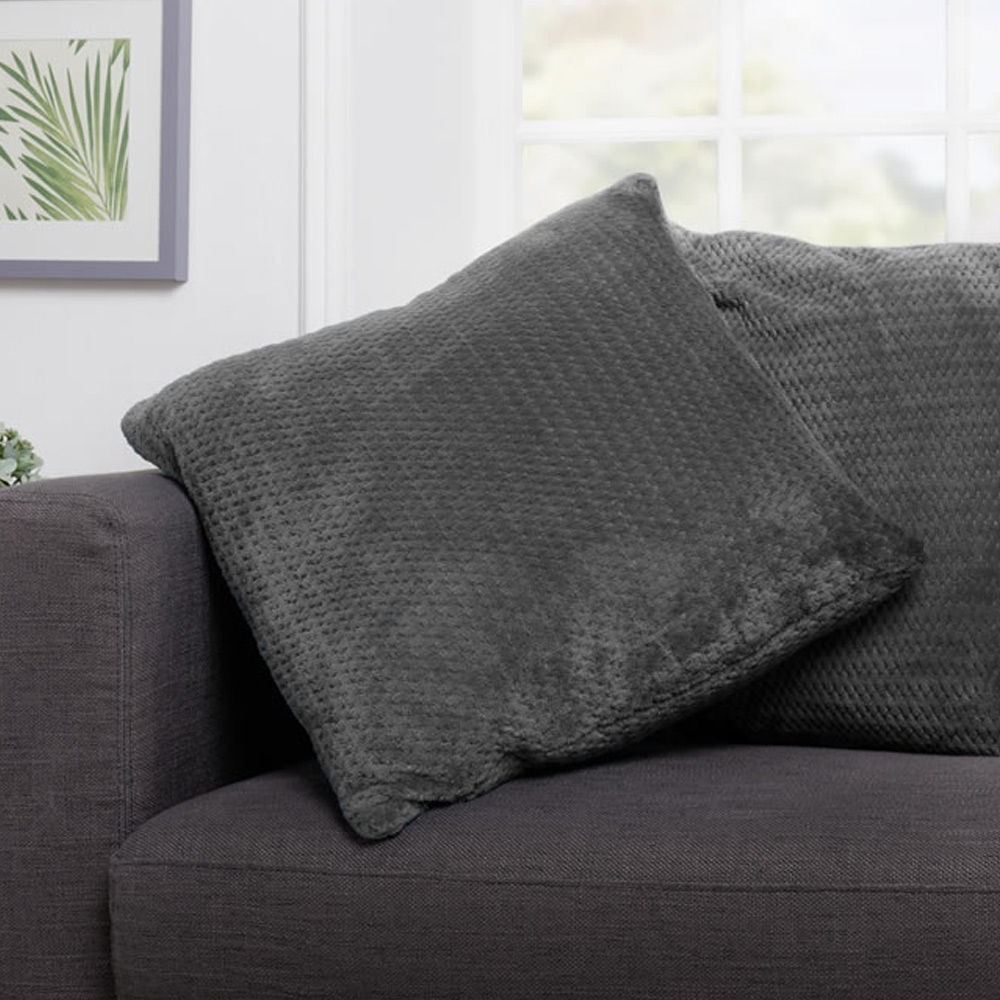 Wilko Grey Jumbo Cushion 55 x 55cm Image 2