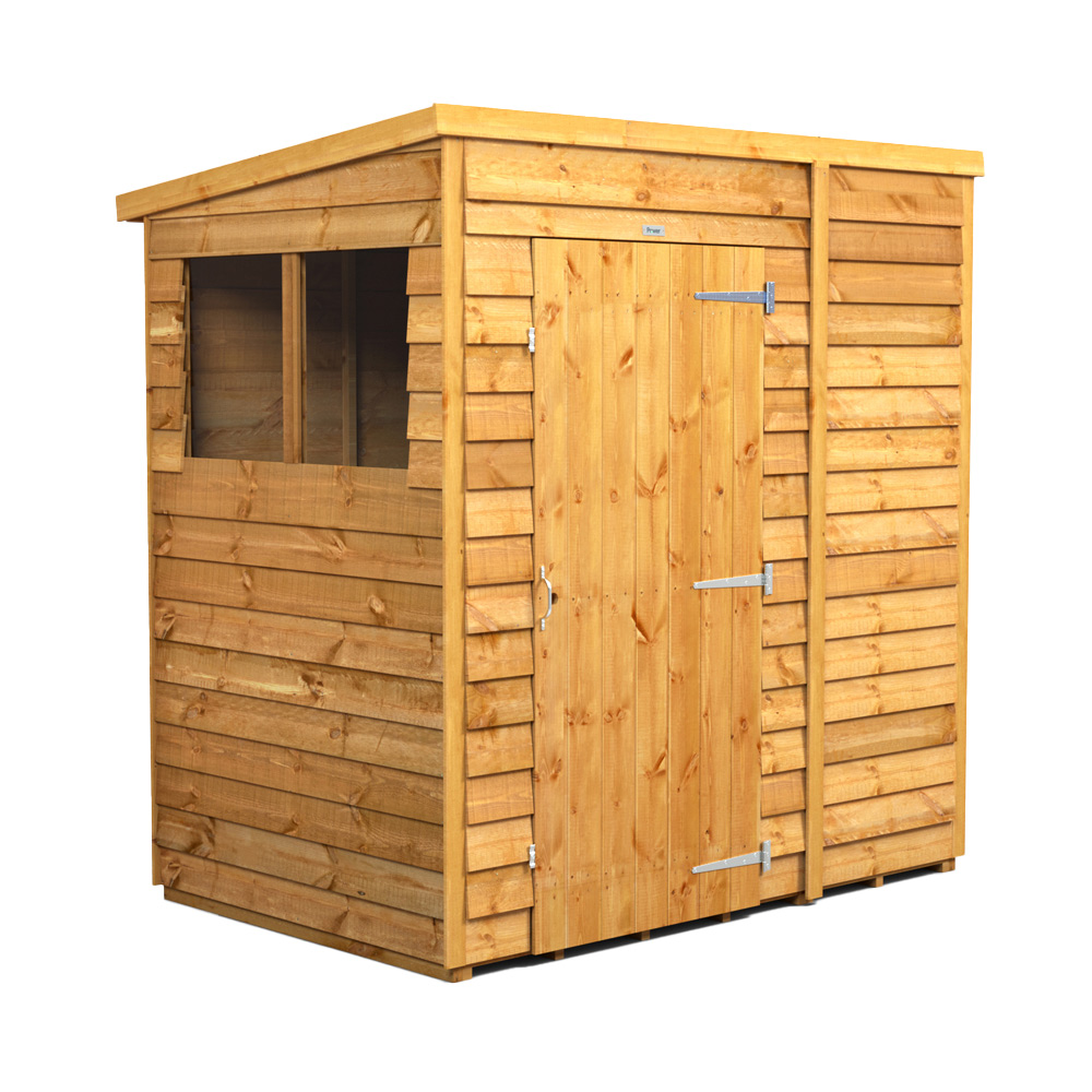 Power 6 x 4ft Overlap Pent Garden Shed Image 1