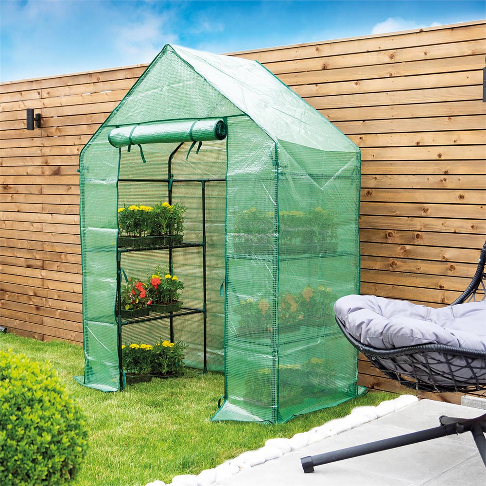 St Helens Green Plastic 4.6 x 2.5ft Walk In Greenhouse Image 7