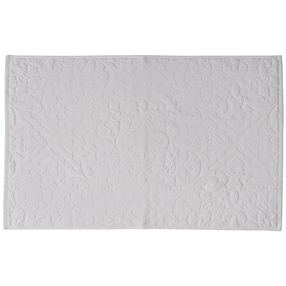 Wilko White Jacquard Bath Mat 50 x 80cm Wilko
