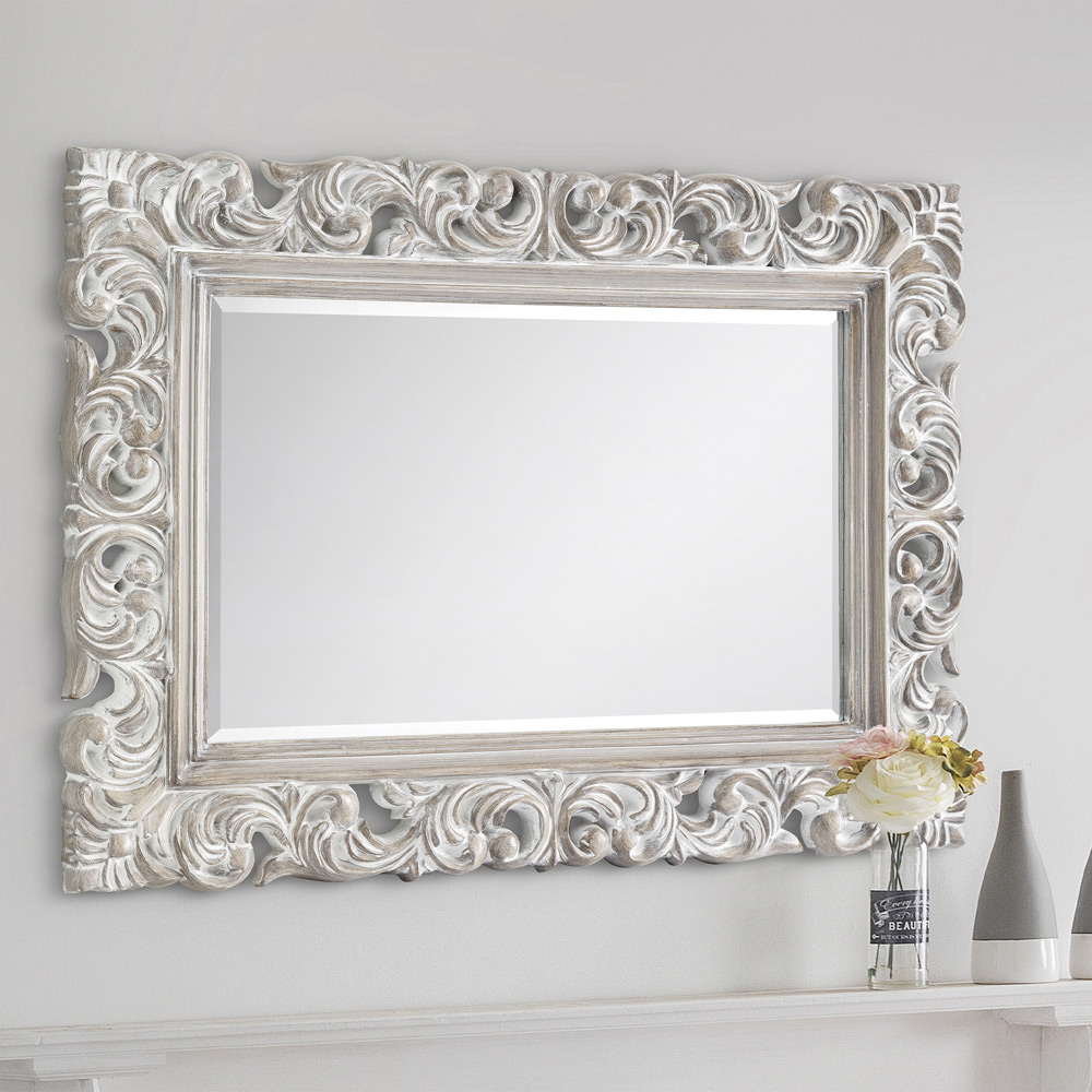 Julian Bowen Baroque Distressed Wall Mirror Image 2
