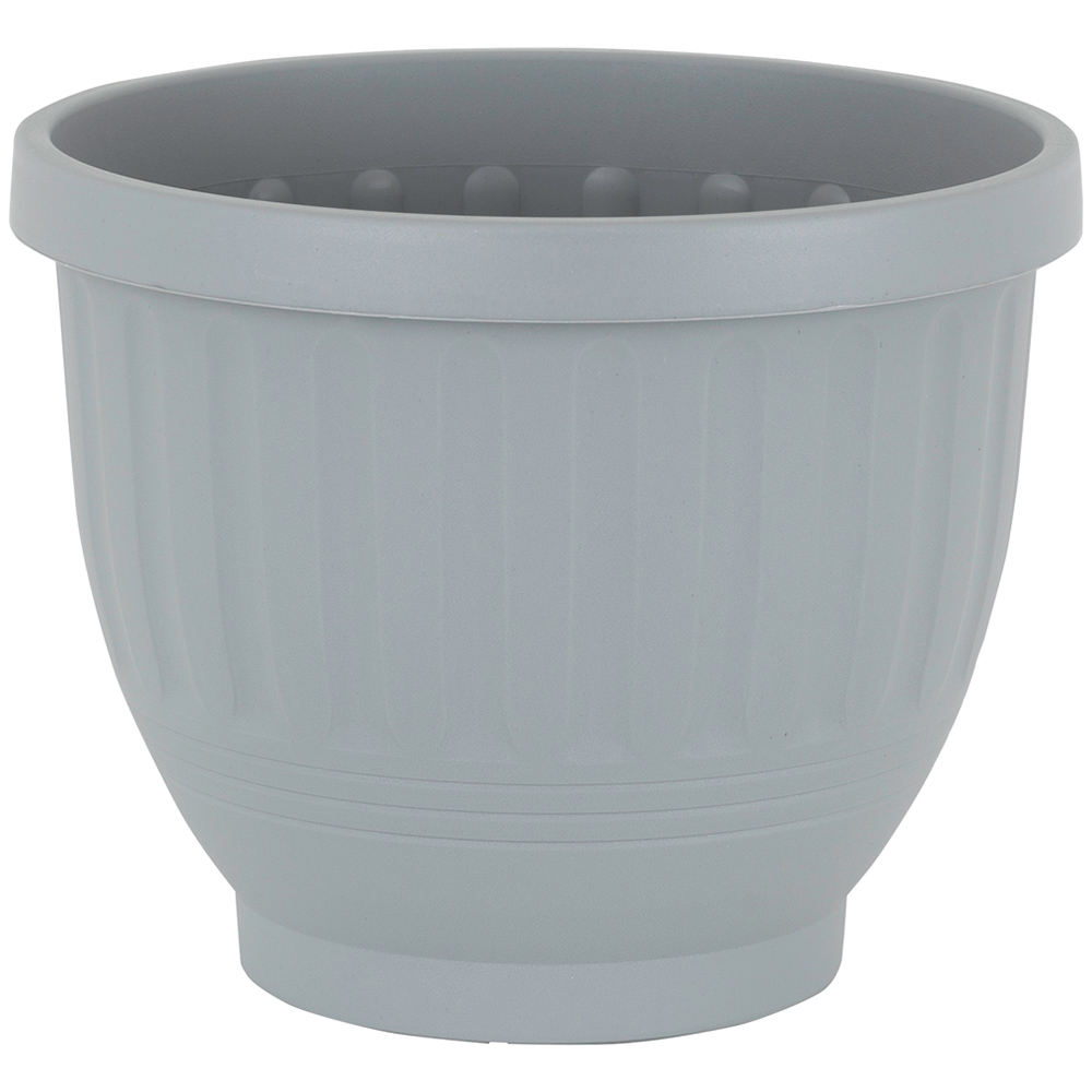 Wham Etruscan Soft Grey Round Recycled Plastic Planter 30.5cm 4 Pack Image 3