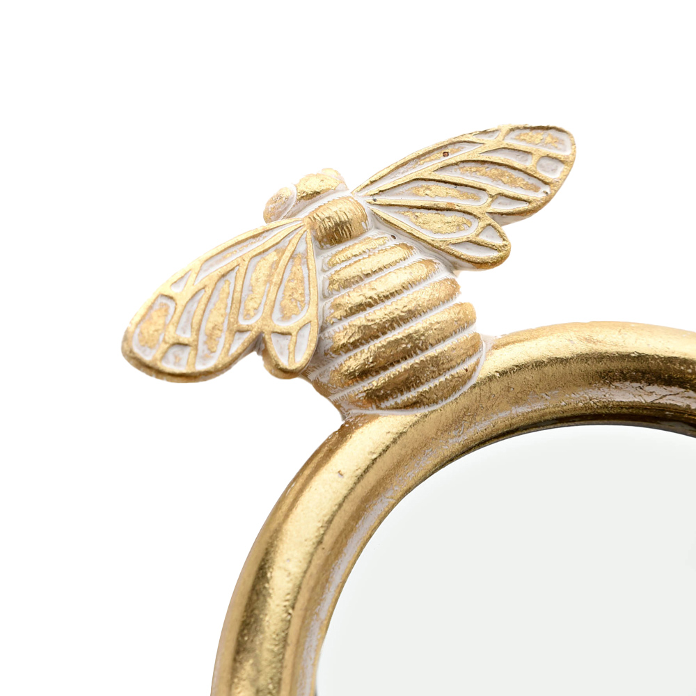 Hestia Gold Finish Bee Wall Hook Mirror Image 2