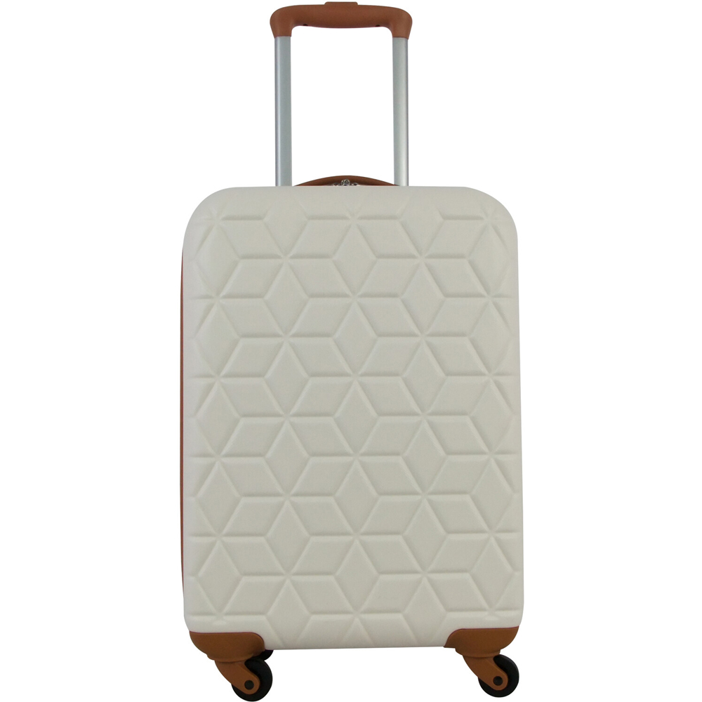 Travel Gear Geometric Suitcase Cream Large Image 2